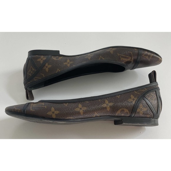Louis Vuitton Womens 39 Monogram Revival Ballet Flat Ballerina Slip On AUTHENTIC - Picture 5 of 16